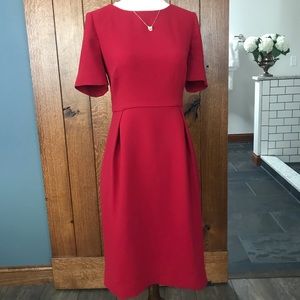 {J. Crew} Red Pencil Wiggle Dress 2